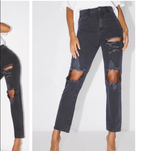 *sold* Prettylittlething black straight leg jean - Picture 1 of 5